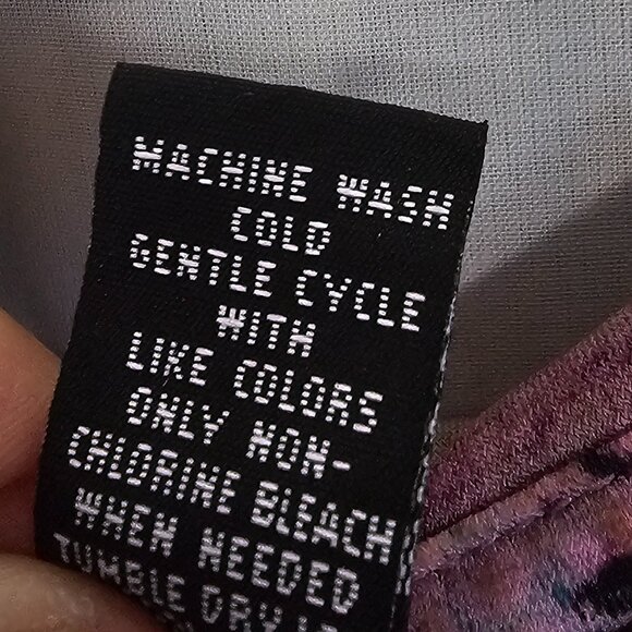 Alfani Purple Blue Abstract Polo Blouse Casual Retro Boho 3X - Picture 10 of 11